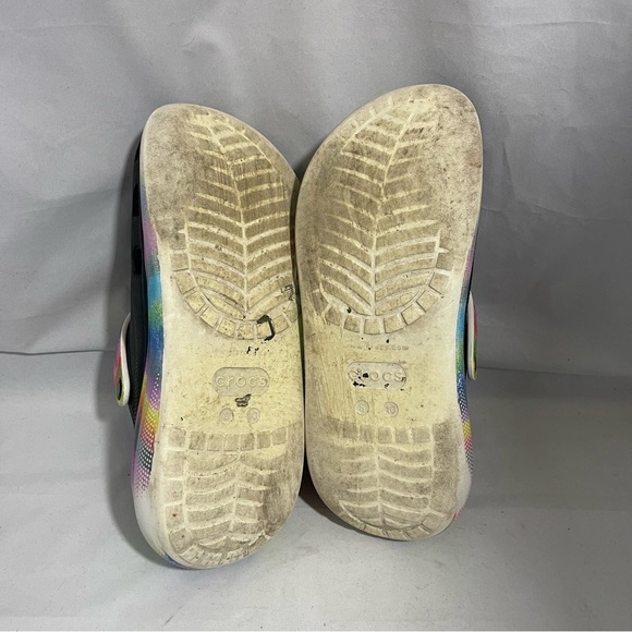 CROCS | Rainbow Wedge Platform Slip On Clog Size W10 M8 - Picture 3 of 10
